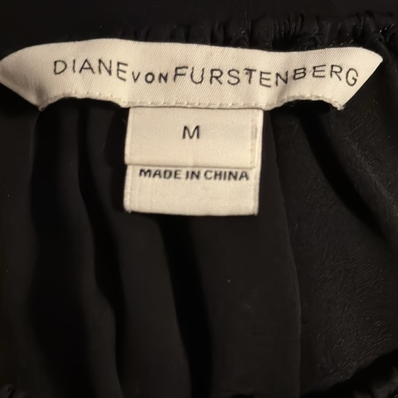 Diane von Furstenberg black 100% silk long balloon sleeves top blouse - Picture 5 of 8